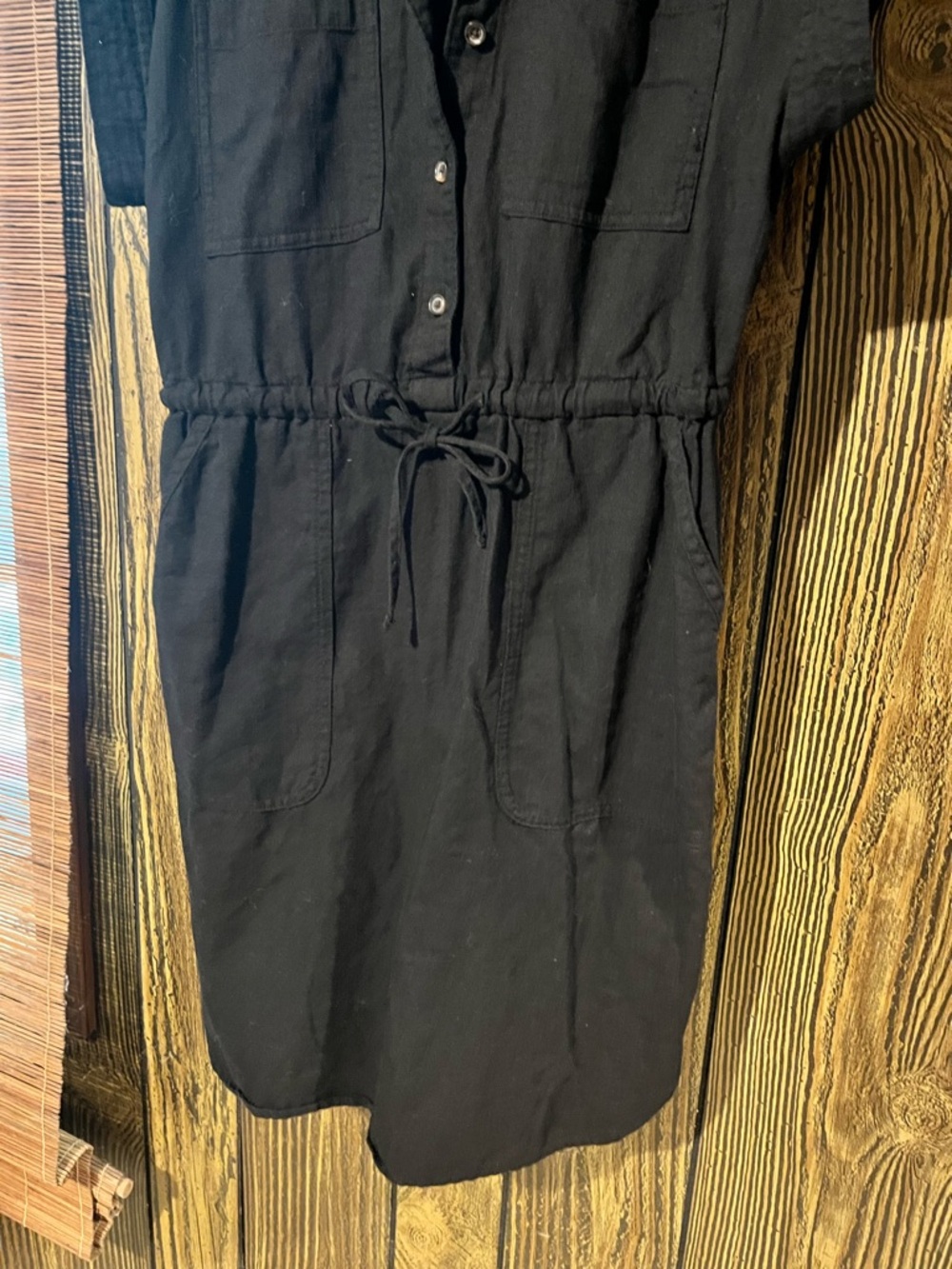 Time and Tru Black Drawstring Shirt Dress - Mini - Picture 2 of 4